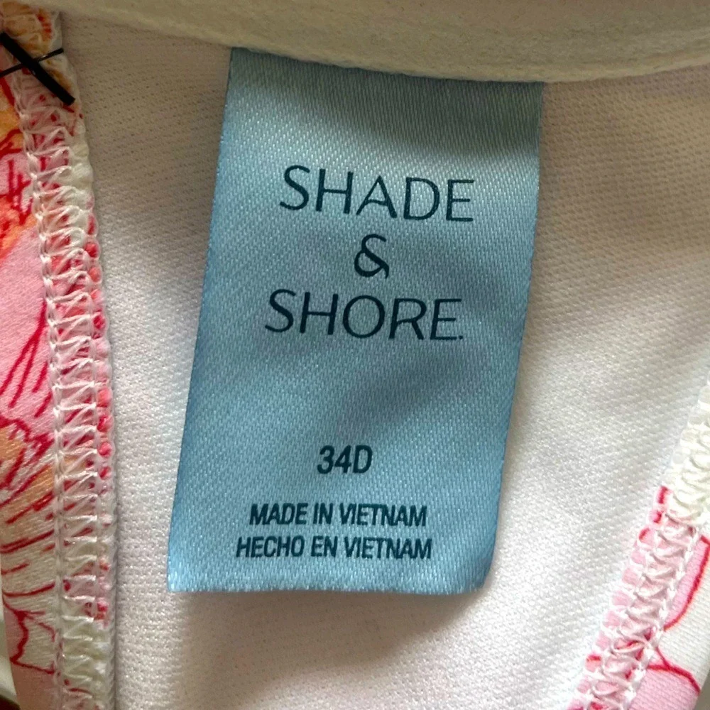 Shade & Shore Underwire Bikini Swim Top Womens 34D Pink Floral Stretchy NWT - Picture 9 of 11